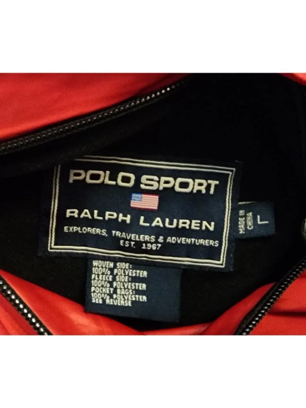 Vintage 90s Polo Sport Ralph Lauren Large Reversible Vest Polartec Red Polyester